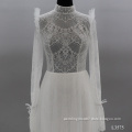 White Vestidos De Novia Floor Length A Line Long Sleeve Lace Wedding Dresses